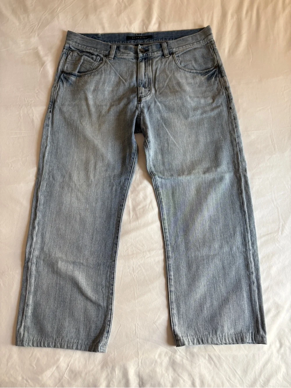 Sean John Light Wash Baggy Straight Leg Jeans Streetwear Y2K Hip Hop Menswear